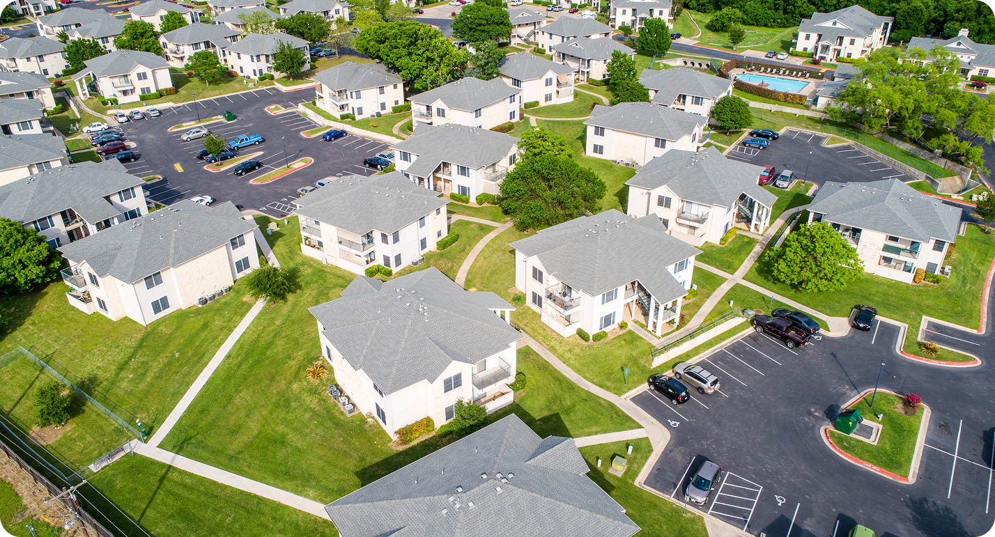 apartment building aerial view